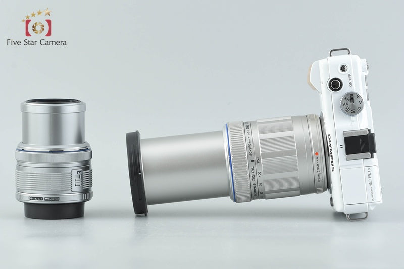 "Count 5,615" Olympus PEN Lite E-PL1s White 12.3 MP 14-42 40-150 Lenses
