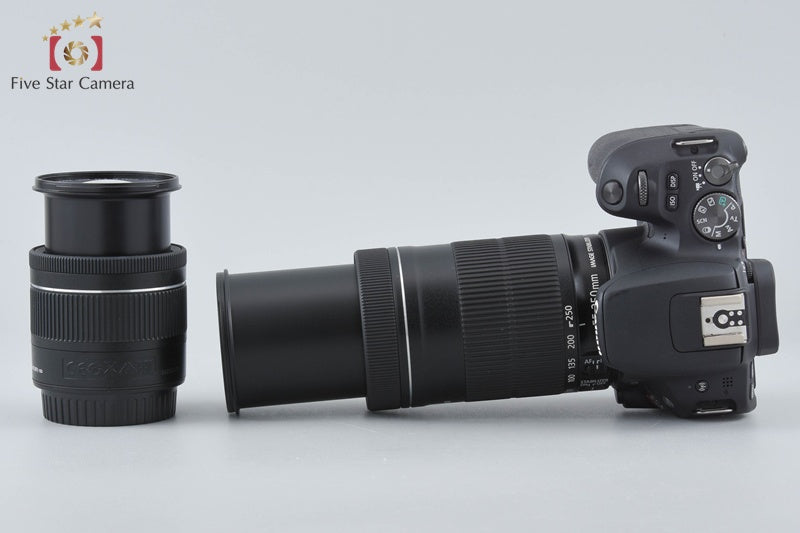 Canon EOS Kiss X9 / Rebel SL2 / 200D Black 24.2 MP DSLR 18-55 55-250 Lenses