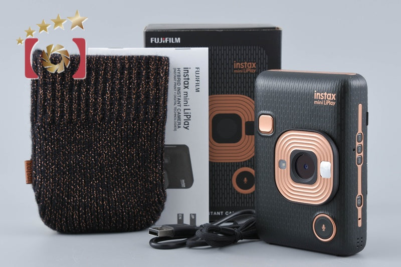 FUJIFILM Instax Mini LiPlay Elegant Black Instant Film Camera w/ Box