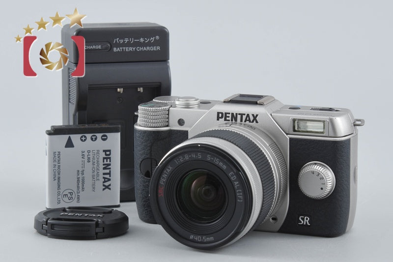"Shutter count 1,954" PENTAX Q10 Silver 12.4 MP Digital Camera 5-15 Lens