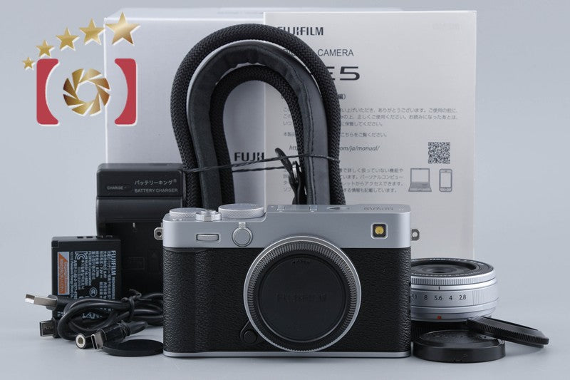 Fujifilm X-E5 Silver 40.2 MP Digital Mirrorless Camera XF 23mm R WR Lens w/ Box