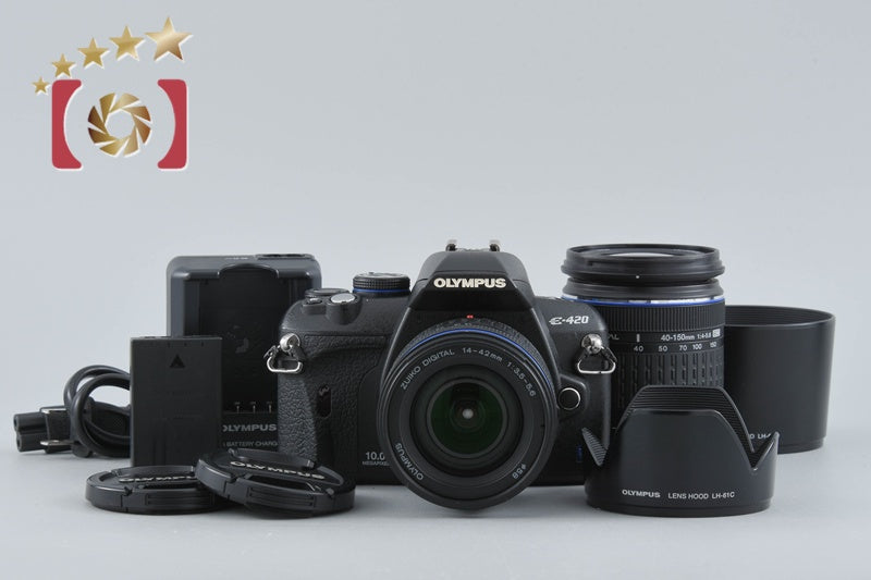 "Count 5,885" Olympus E-420 10.0 MP Digital SLR Camera 14-42 40-150 Lenses