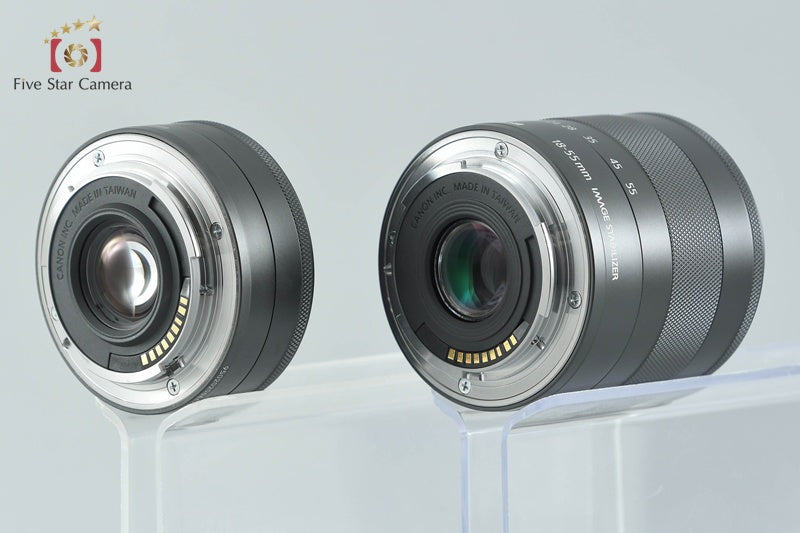 Canon EOS M Black 18.0 MP Mirrorless Camera 18-55 22 Lenses