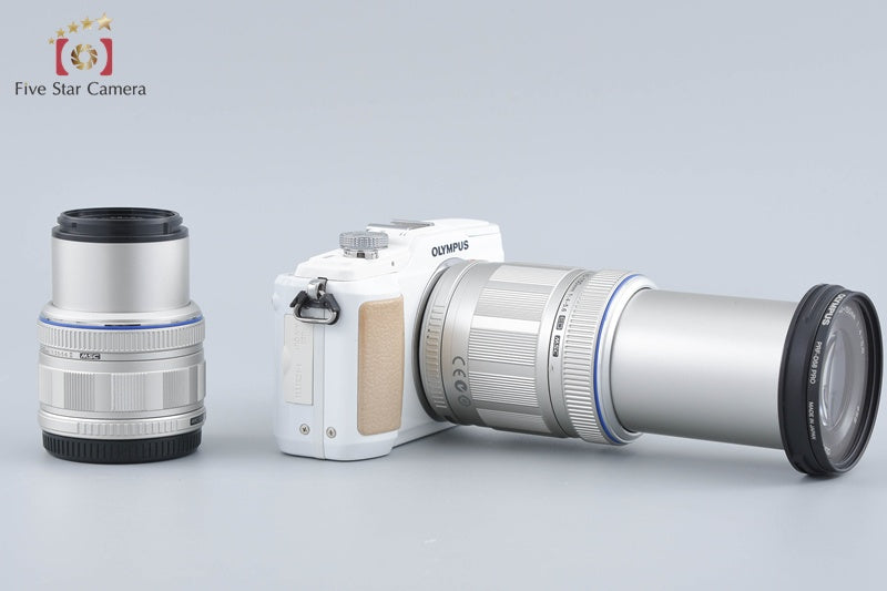 "Count 2,173" Olympus PEN Lite E-PL2 White 12.3 MP 14-42 40-150 Lenses