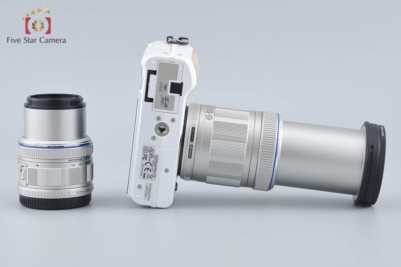 "Count 2,173" Olympus PEN Lite E-PL2 White 12.3 MP 14-42 40-150 Lenses
