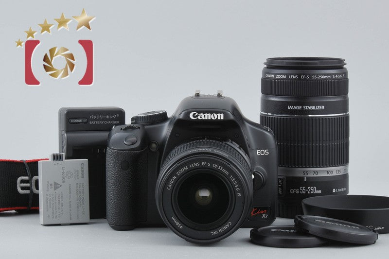 "Count 1,087" Canon EOS Kiss X2 / Rebel XSi / 450D 12.2 MP 18-55 55-250 Lenses