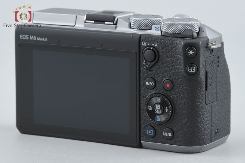 "Shutter count 1,000" Canon EOS M6 Mark II Silver 32.5 MP 15-45 55-200 Lenses