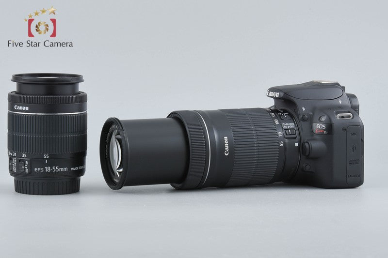 Canon EOS Kiss X7 / Rebel SL1 / 100D Black 18.0 MP EF-S 18-55 55-250 Lenses