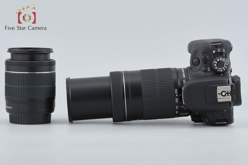 Canon EOS Kiss X7 / Rebel SL1 / 100D Black 18.0 MP EF-S 18-55 55-250 Lenses
