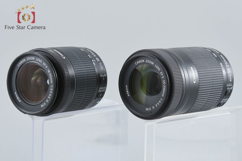 Canon EOS Kiss X7 / Rebel SL1 / 100D Black 18.0 MP EF-S 18-55 55-250 Lenses