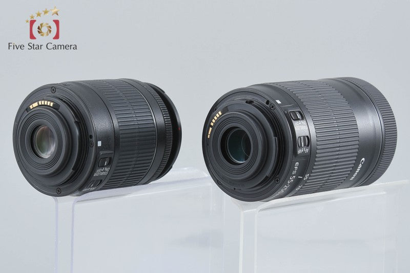Canon EOS Kiss X7 / Rebel SL1 / 100D Black 18.0 MP EF-S 18-55 55-250 Lenses