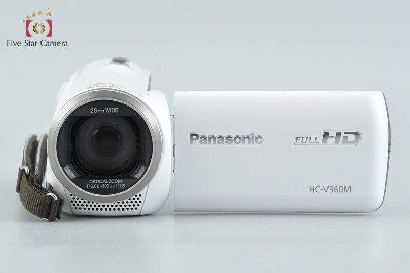 Panasonic HC-V360M 16GB 90x Zoom 2.2 MP White Digital HD Camcorder