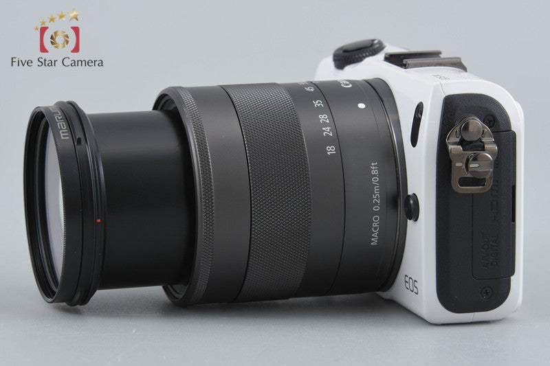 Canon EOS M White 18.0 MP Digital Mirrorless Camera EF-M 18-55 IS STM Lens