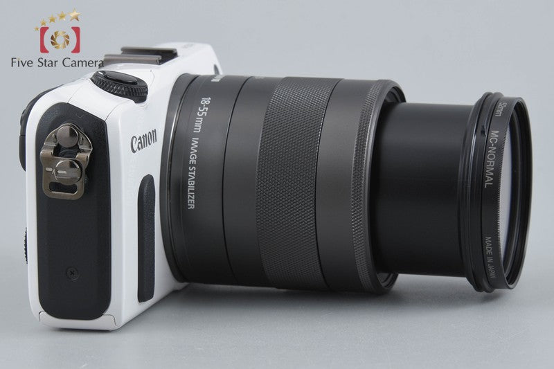 Canon EOS M White 18.0 MP Digital Mirrorless Camera EF-M 18-55 IS STM Lens