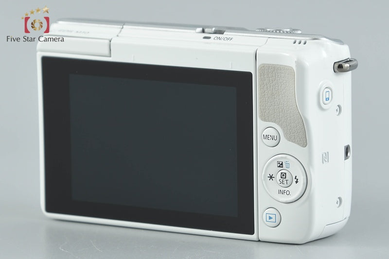 Canon EOS M10 White 18.0 MP Digital Mirrorless Camera 15-45 55-200 Lenses