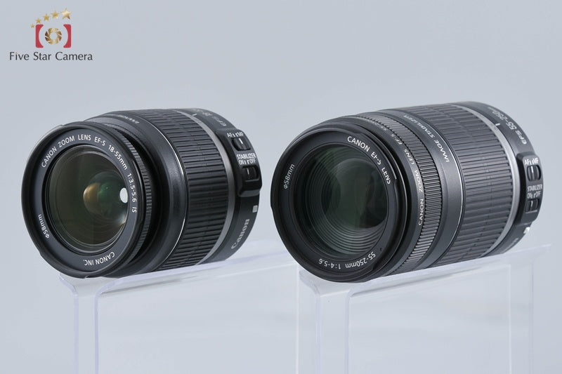 "Count 3,899" Canon EOS Kiss X2 / Rebel XSi /450D 12.2 MP 18-55 55-250 Lenses