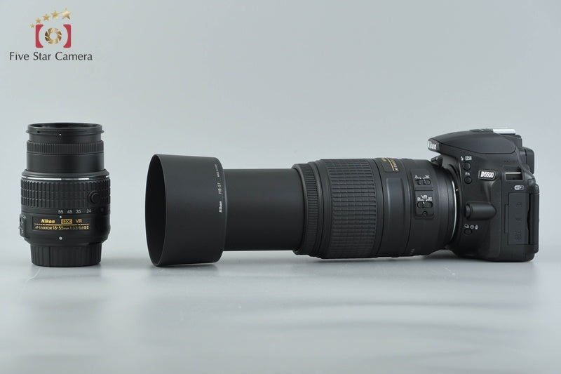 "Shutter count 5,761" Nikon D5500 Black 24.2 MP DSLR 18-55 55-300 Lenses