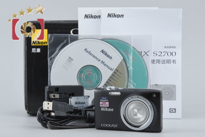 Nikon COOLPIX S2700 Black 16.0 MP Digital Camera International Model w/ Box
