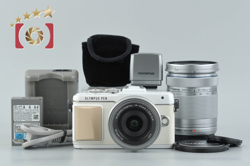 "Count 4,888" Olympus PEN Lite E-PL7 White 16.1 MP 14-42 40-150 Lenses