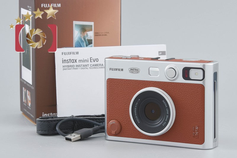 Fujifilm Instax Mini Evo Brown Hybrid Instant Film Camera w/ Box