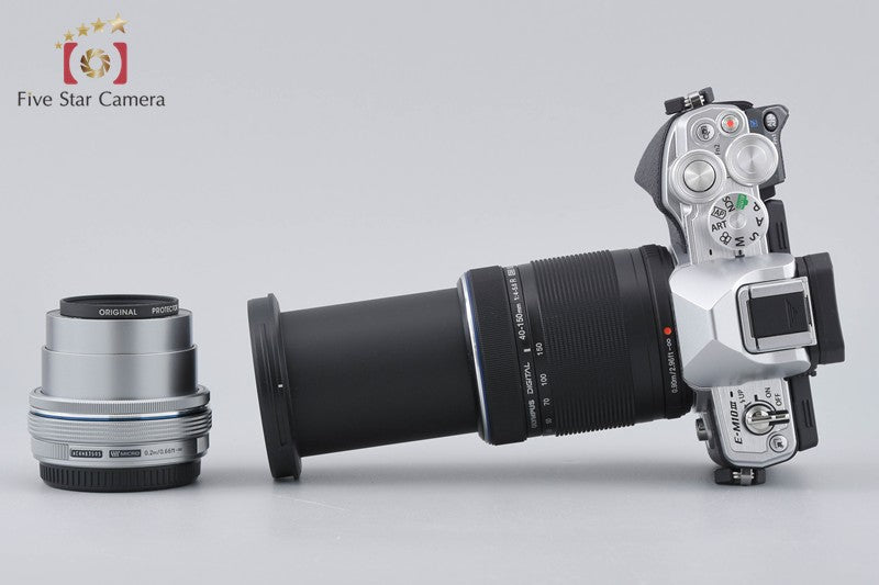 "Count 397" Olympus OM-D E-M10 Mark III Silver 16.1 MP 14-42 40-150 EZ Lenses