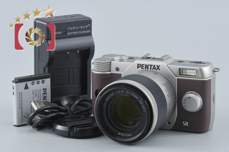 "Count 1,363" PENTAX Q10 Silver Brown 12.4 MP Digital Camera 15-45 Lens