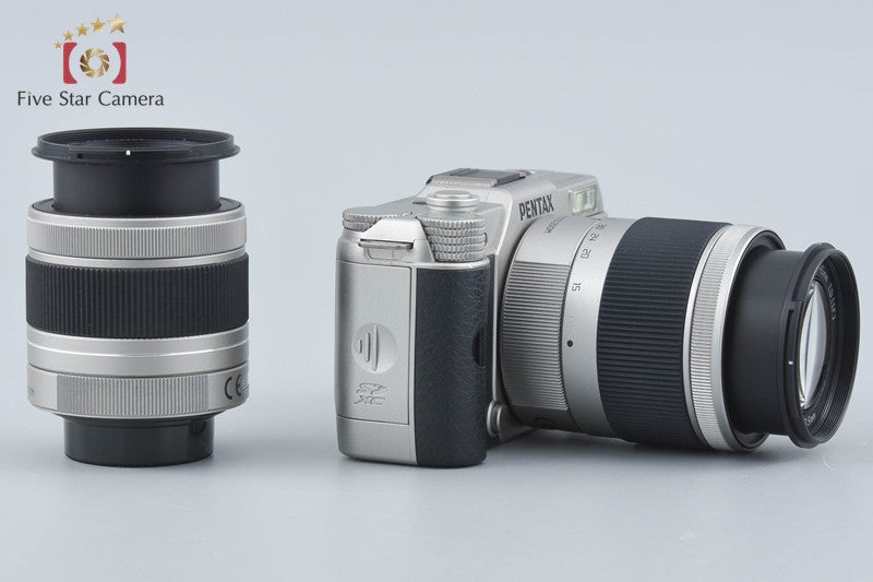 "Shutter count 3,746" PENTAX Q10 Silver 12.4 MP Digital Camera 5-15 15-45 Lenses