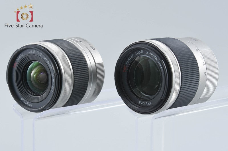 "Shutter count 3,746" PENTAX Q10 Silver 12.4 MP Digital Camera 5-15 15-45 Lenses