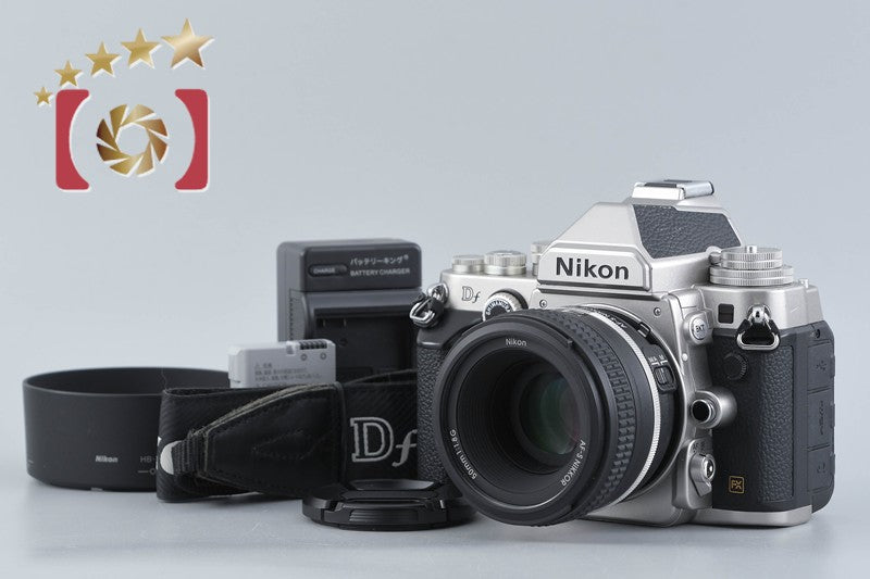 "Count 1,258" Nikon Df Silver 16.2 MP 50mm f/1.8 G Special Edition Kit *Read!!