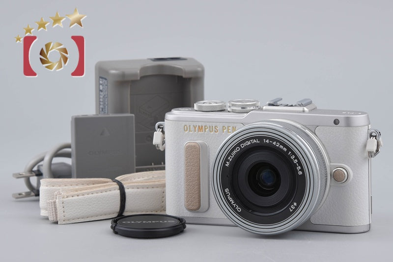 "Shutter count 1,528" Olympus PEN E-PL8 White 16.1 MP 14-42 EZ Lens
