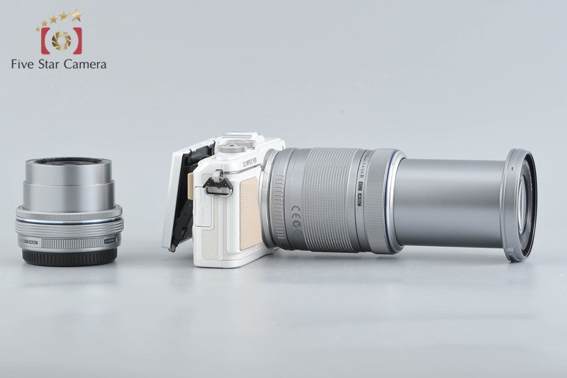 "Count 4,444" Olympus PEN Lite E-PL7 White 16.1 MP EZ 14-42 40-150 Lenses