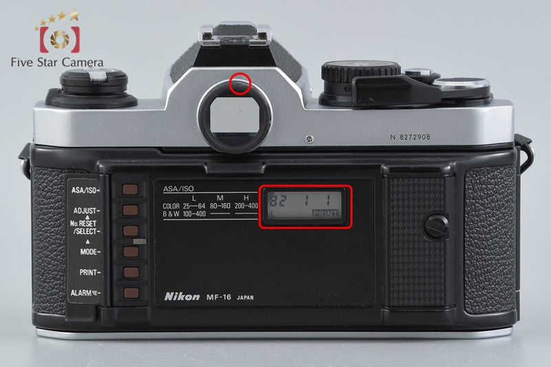 Nikon New FM2 FM2N Silver Later Model 35mm SLR Film Camera w/ MF-16 Data Back