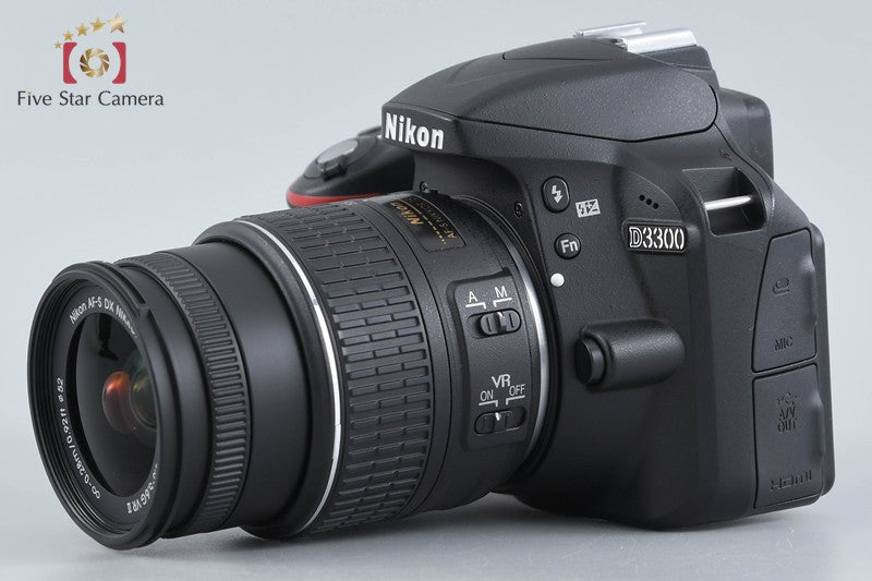 "Count 1,882" Nikon D3300 Black 24.2 MP DSLR 18-55mm VR II Lens
