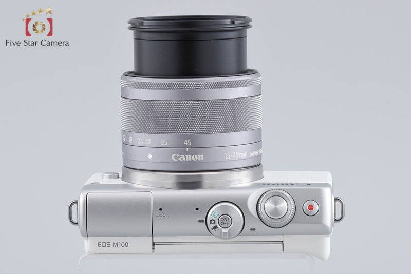 Canon EOS M100 White 24.2 MP Digital Camera EF-M 15-45 Lens