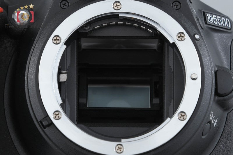 "Count 3,451" Nikon D5500 Black 24.2 MP DSLR Camera 18-55 55-300 VR Lenses