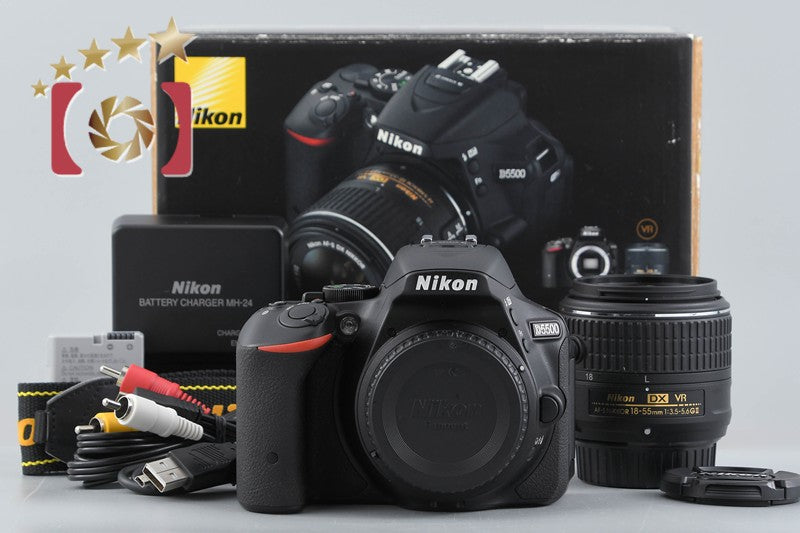 "Count 124" Nikon D5500 Black 24.2 MP Digital SLR Camera 18-55 VR II Lens w/ Box