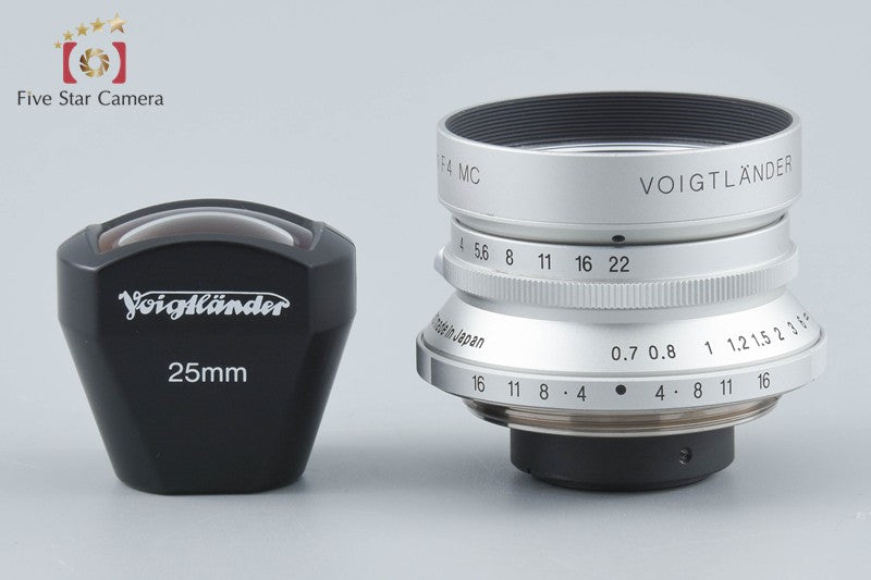 Voigtlander SNAPSHOT-SKOPAR 25mm f/4 MC Silver L39 Mount w/ 25mm Viewfinder