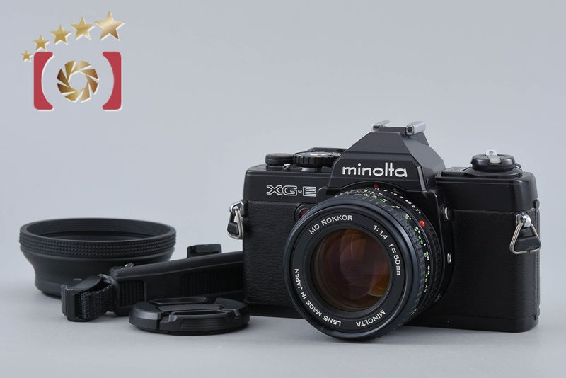 MINOLTA XG-E Black 35mm SLR Film Camera + MD ROKKOR 50mm f/1.4