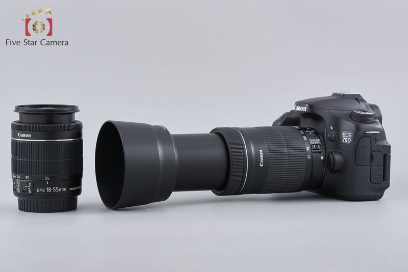 Canon EOS 70D 20.2 MP Digital SLR Camera EF-S 18-55 55-250 Lenses
