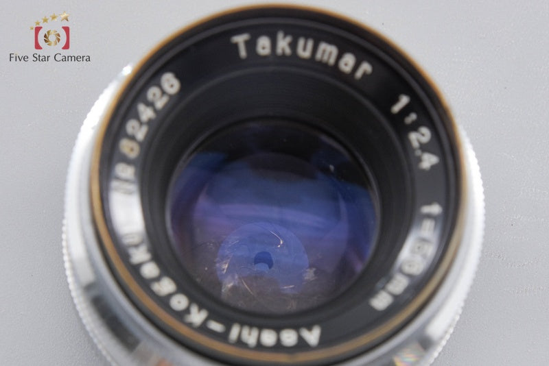 Asahi Kogaku Takumar 58mm f/2.4 M37 Mount Lens for asahiflex