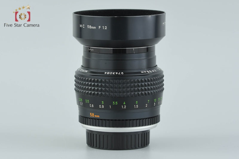 Minolta MC ROKKOR 58mm f/1.2 MD Mount Lens