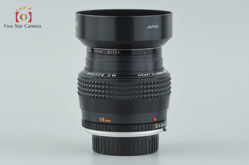 Minolta MC ROKKOR 58mm f/1.2 MD Mount Lens