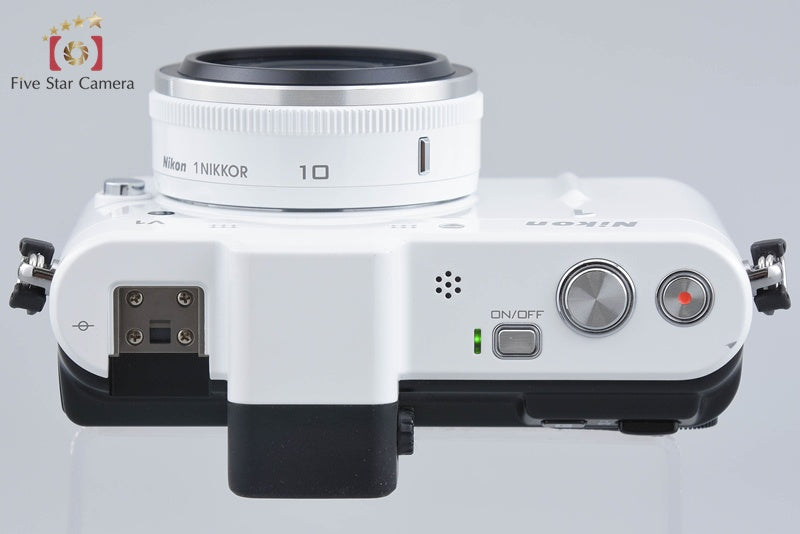 "Count 2,294" Nikon 1 V1 White 10.1 MP Digital SLR Camera 10mm Lens