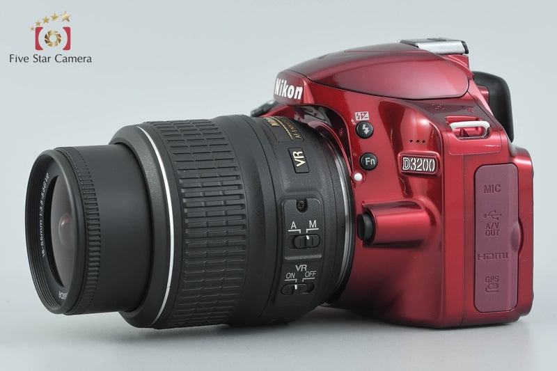 "Shutter count 4,931" Nikon D3200 Red 24.2 MP DSLR 18-55 VR Lens
