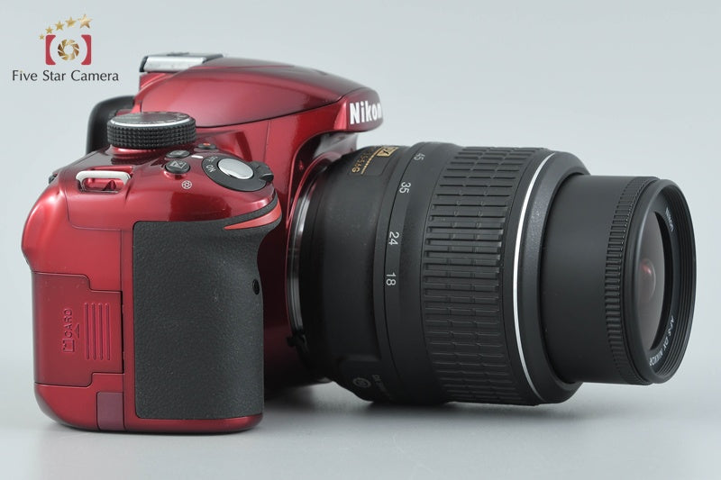 "Shutter count 4,931" Nikon D3200 Red 24.2 MP DSLR 18-55 VR Lens