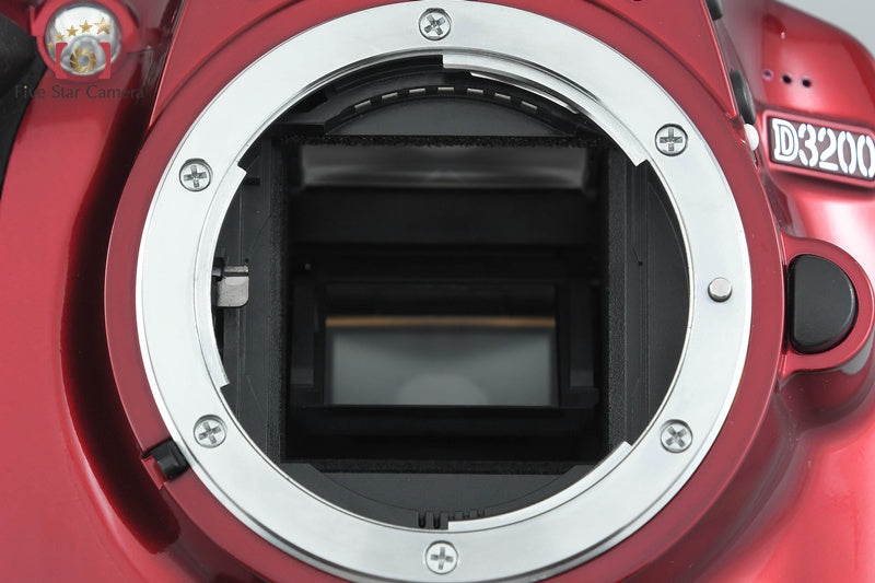 "Shutter count 4,931" Nikon D3200 Red 24.2 MP DSLR 18-55 VR Lens