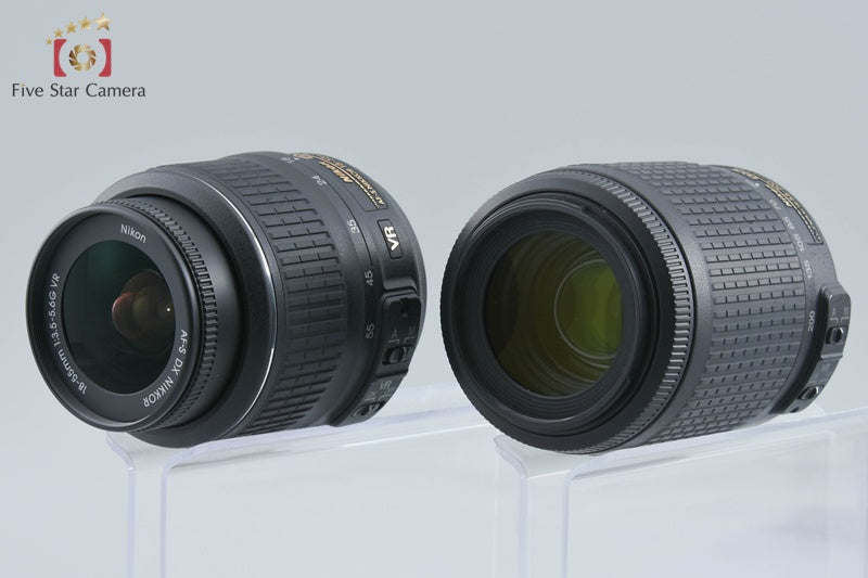 Nikon D5000 12.3 MP DSLR Camera 18-55 55-200 VR Lenses