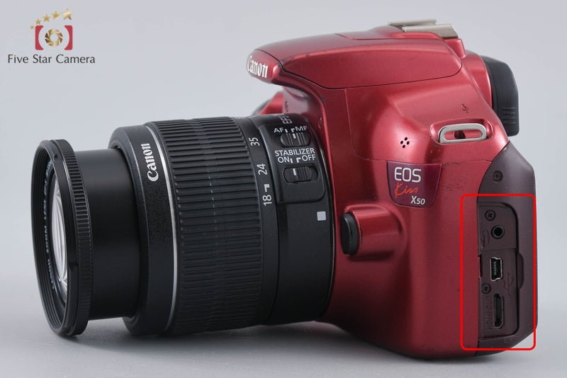 Canon EOS Kiss X50 / Rebel T3 / 1100D Red 12.2 MP 18-55 Lens