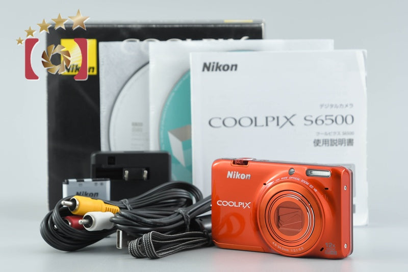 Nikon COOLPIX S6500 Mandarin Orange 16.0 MP Digital Camera w/ Box