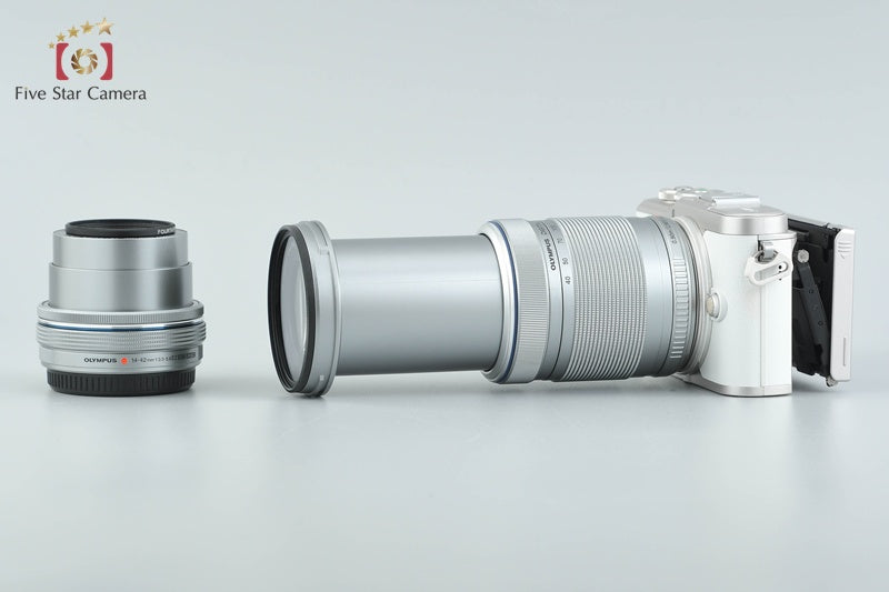 "Count 1,601" Olympus E-PL9 White 16.1 MP Mirrorless Camera 14-42 40-150 Lenses